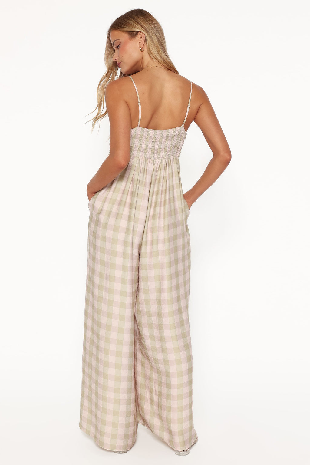 Pricilla Jumpsuit - Green/Pink Gingham