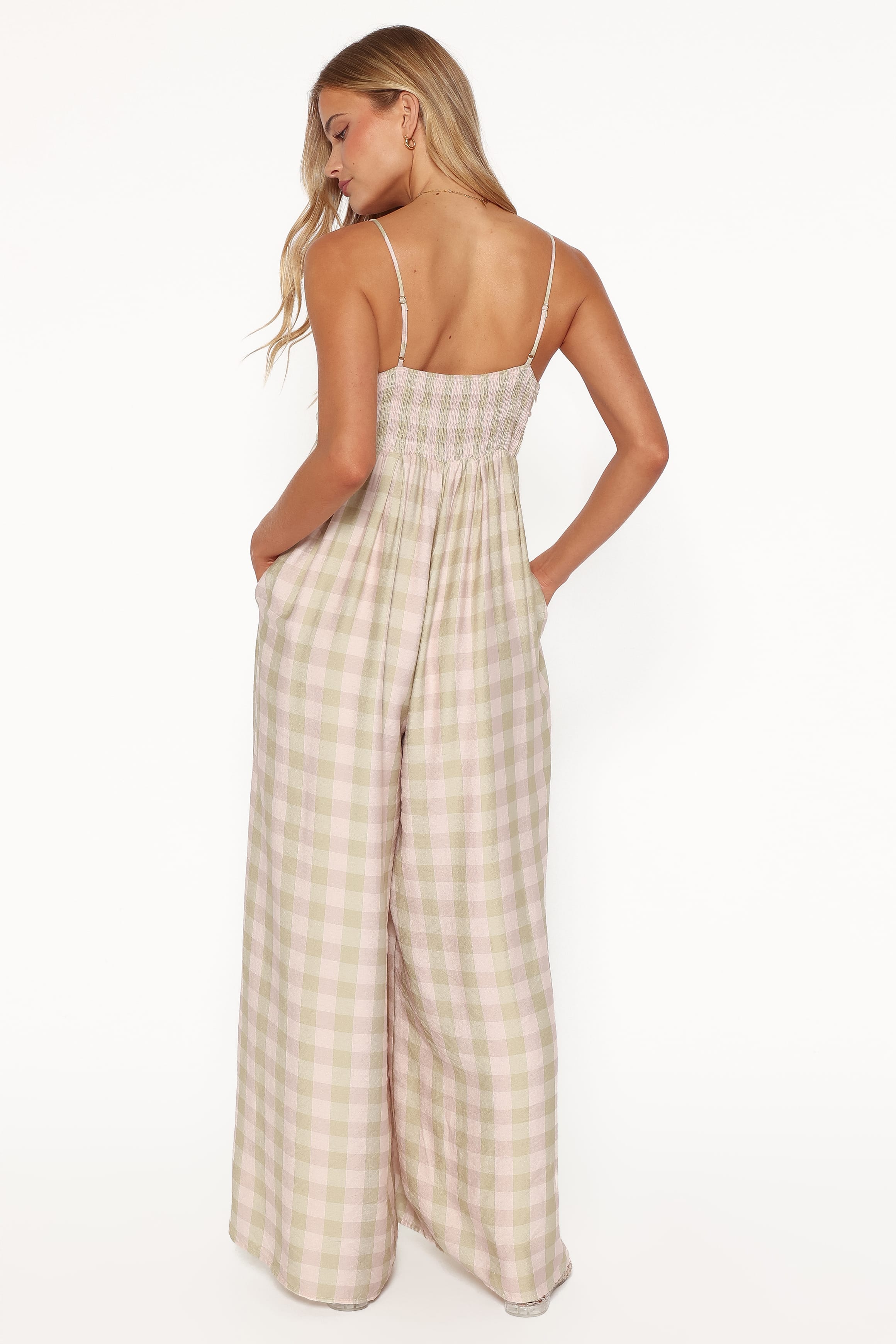 Pricilla Jumpsuit - Green/Pink Gingham